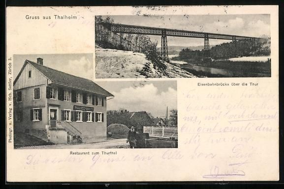 Ansichtskarten: Thalheim /ZH, Restaurant zum Thurthal, E – Gebraucht aus Berlin von bartko-reher