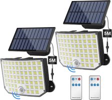 2 Stück Solarlampen 256 LED mit Bewegungsmelder für Außen