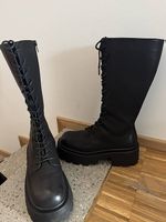 ONLY Schnür-Stiefel schwarz kniehoch, Gr. 37