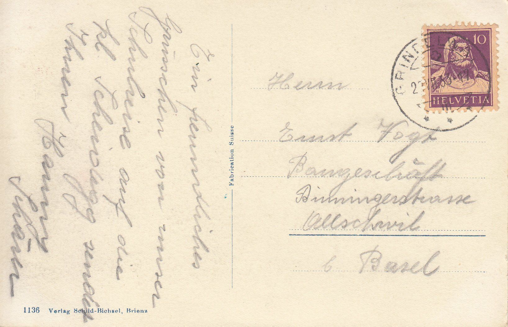 Cartoline postali: Lauterbrunnental 1933 – Usato da Bürglen TG venduto da StampGraf 1