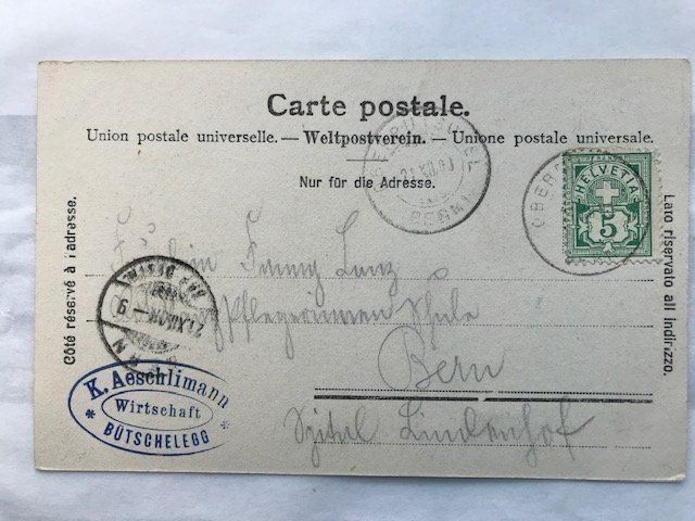 Cartoline postali: Bütschelegg, von 1903 – Usato da Niederscherli venduto da Lucia16 2