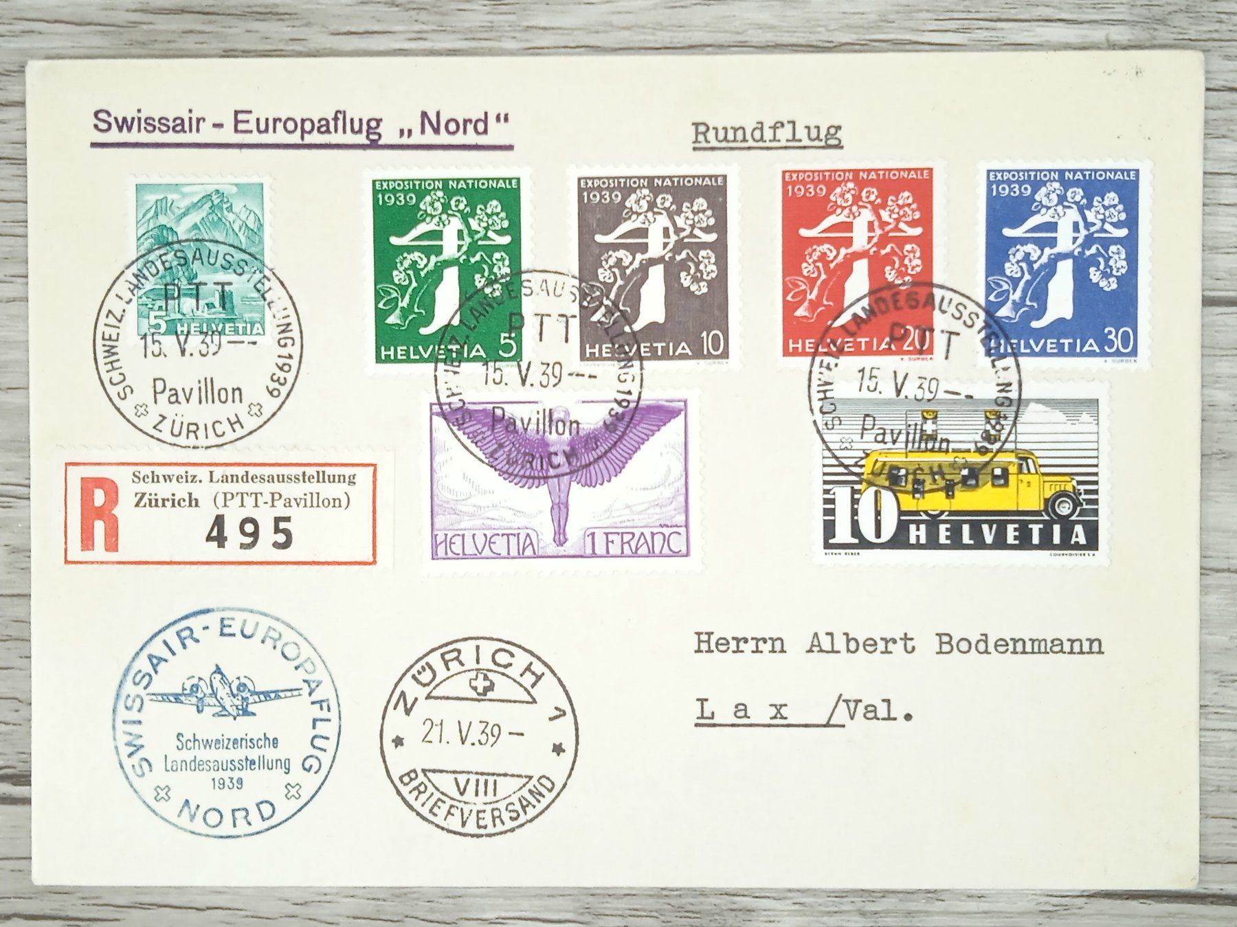 Alle Briefmarken: TR15 Enveloppe + Timbre Suisse 1939 – Gebraucht aus Cousset von Patrick_Collections