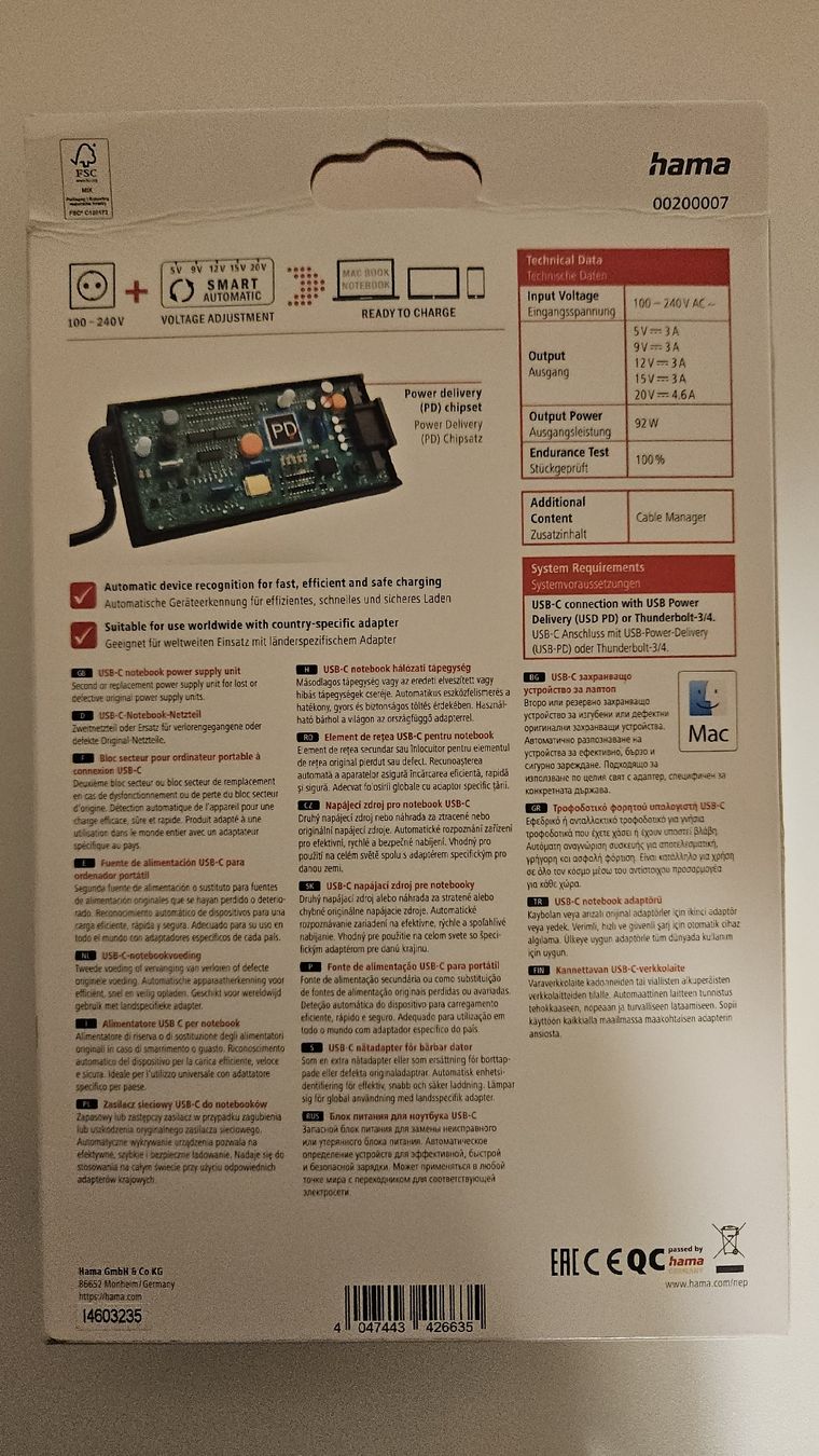 Hama Chargeur: Hama Universal USB-C Netzteil 92W – Neuf avec emballage d'origine à Aarau par sportlerschoice 2