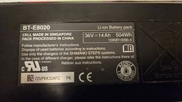 Shimano E-Bike Akku BT-E8020 - 36V = 14Ah  504Wh