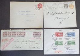 DANMARK: 4 Poststücke aus 1918–1960