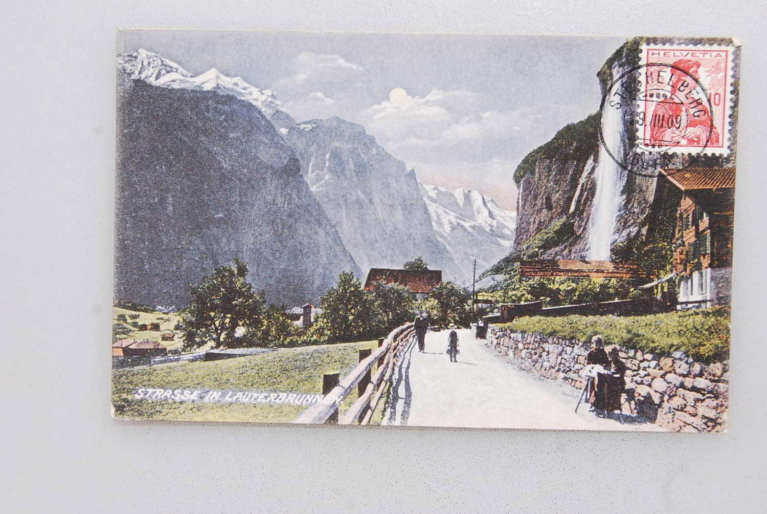 Ansichtskarten: AK Strasse in Lauterbrunnen 1909 – Gebraucht aus Rüfenacht BE von Toro06