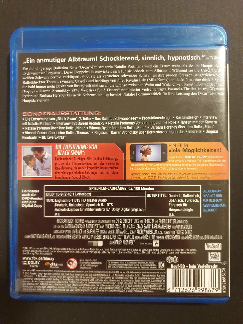 Tutti i DVDs: Black Swan - Blu-ray + DVD + Digital Copy – Usato da Steffisburg venduto da Blue_bj5g 1