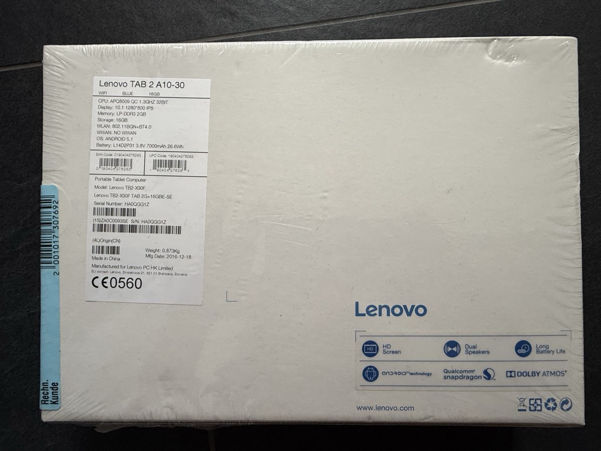 Lenovo Tablet PC: Lenovo TAB 2 A10-30 – Nuovo e nell'imballaggio originale da Zürich venduto da tue_b27k 1