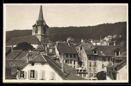 AK Biel, Ansicht der Altstadt mit Kirche