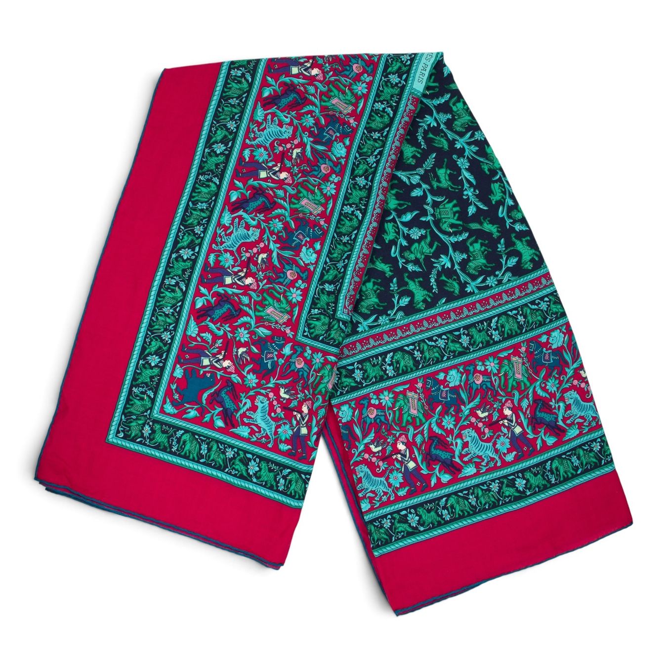 Hermès Foulards, Tücher & Schals: Hermès 140 “Chasse en Inde” – Gebraucht aus Binningen von Designerlabels 4