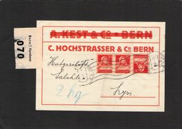 Klebe-Etikette C.Hochstrasser&Co Bern , Kehrdruck Tellbrust