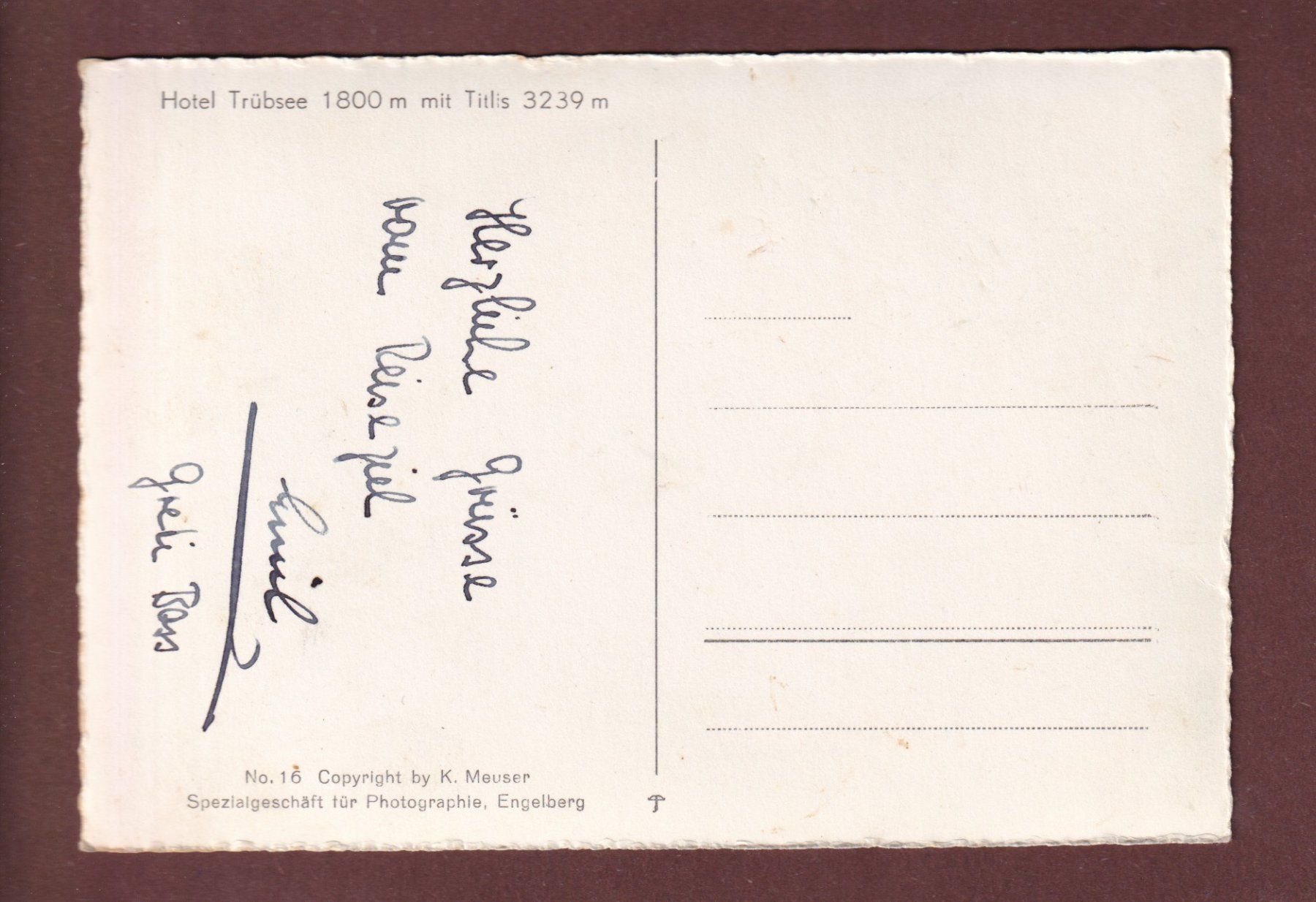 Cartoline postali: Hotel TRÜBSEE - Titlis – Usato da Pully venduto da nicecards-shop 1