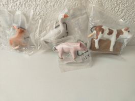 Schleich Neu Bauernhof Sammlung Set Kalb Gans Hase Schwein