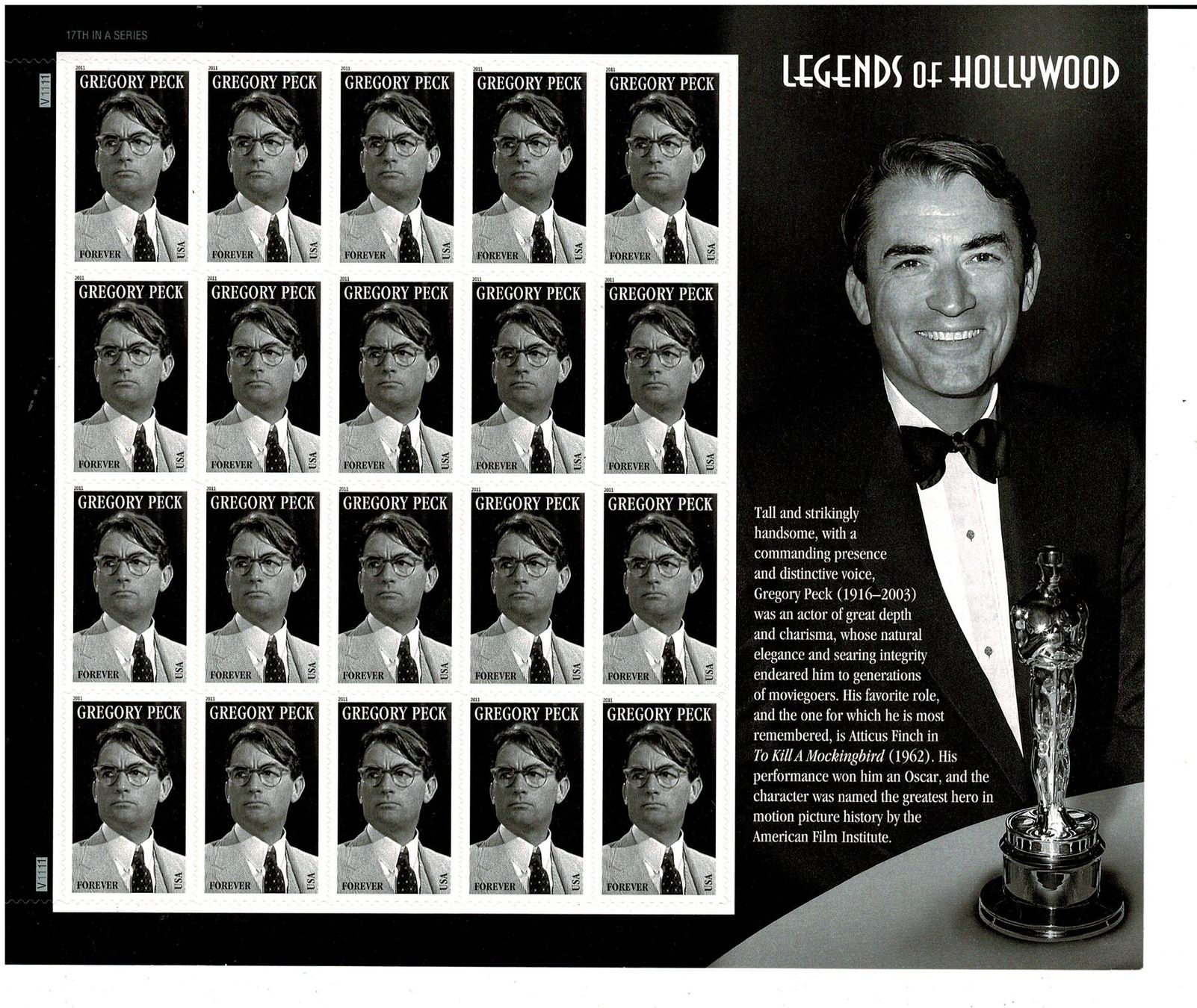 Alle Briefmarken: Gregory Peck 1 KB selbstklebend neu – Neu (gemäss Beschreibung) aus Lausanne von Whorvath