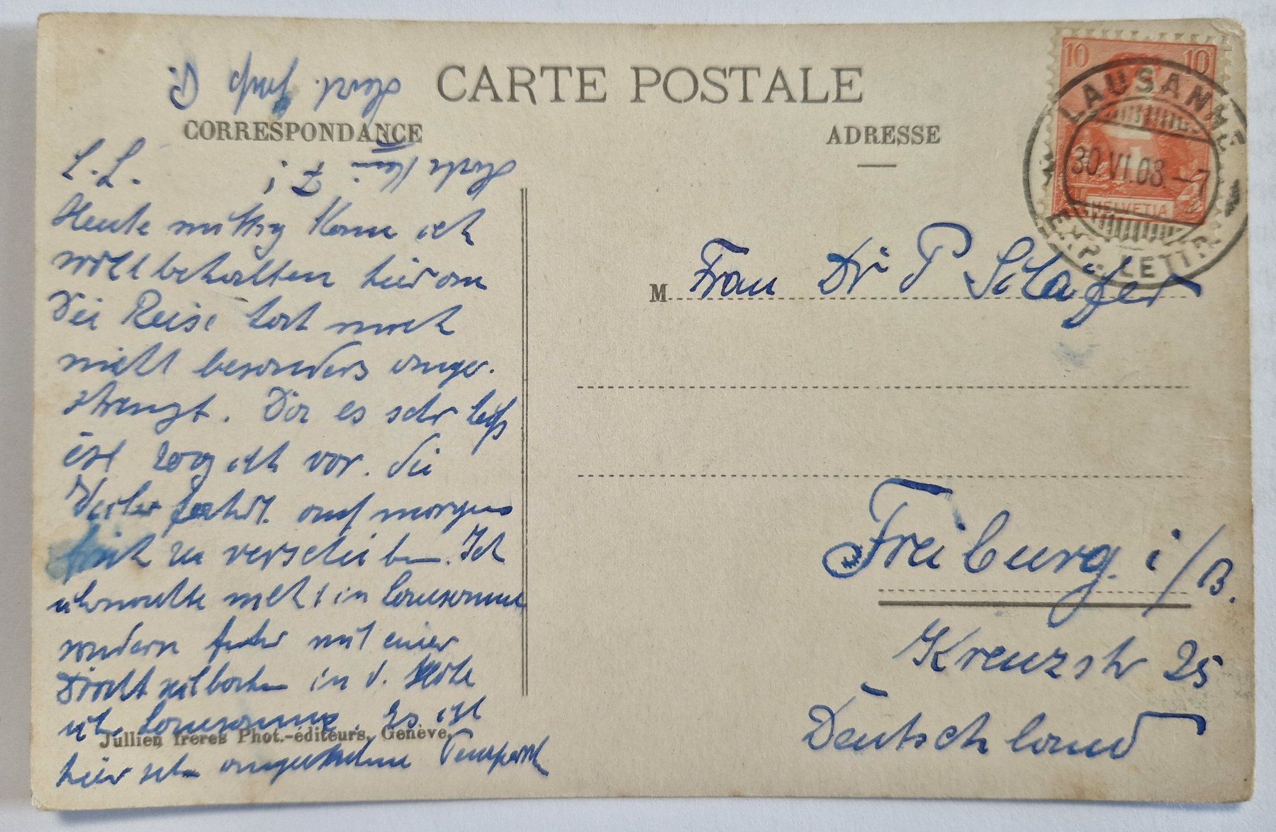 Cartoline postali: Lausanne, Le Château 1908 – Usato da Melchnau venduto da Arthurius 1