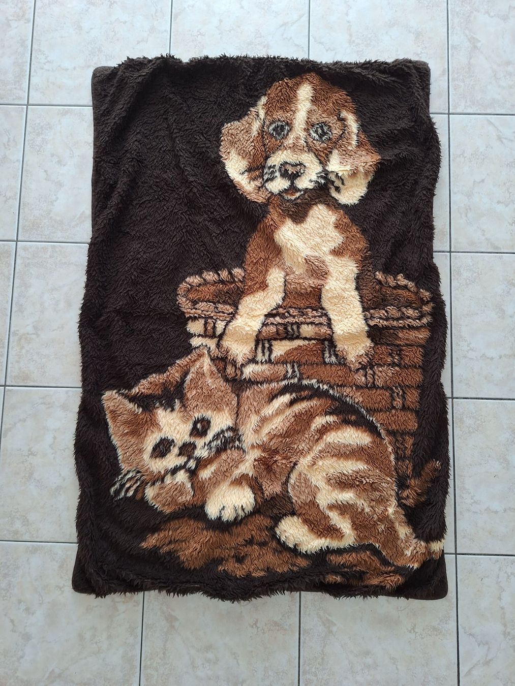 Coperte: Decke braun mit Hund und Katze – Usato da Starrkirch-Wil venduto da Mambostar