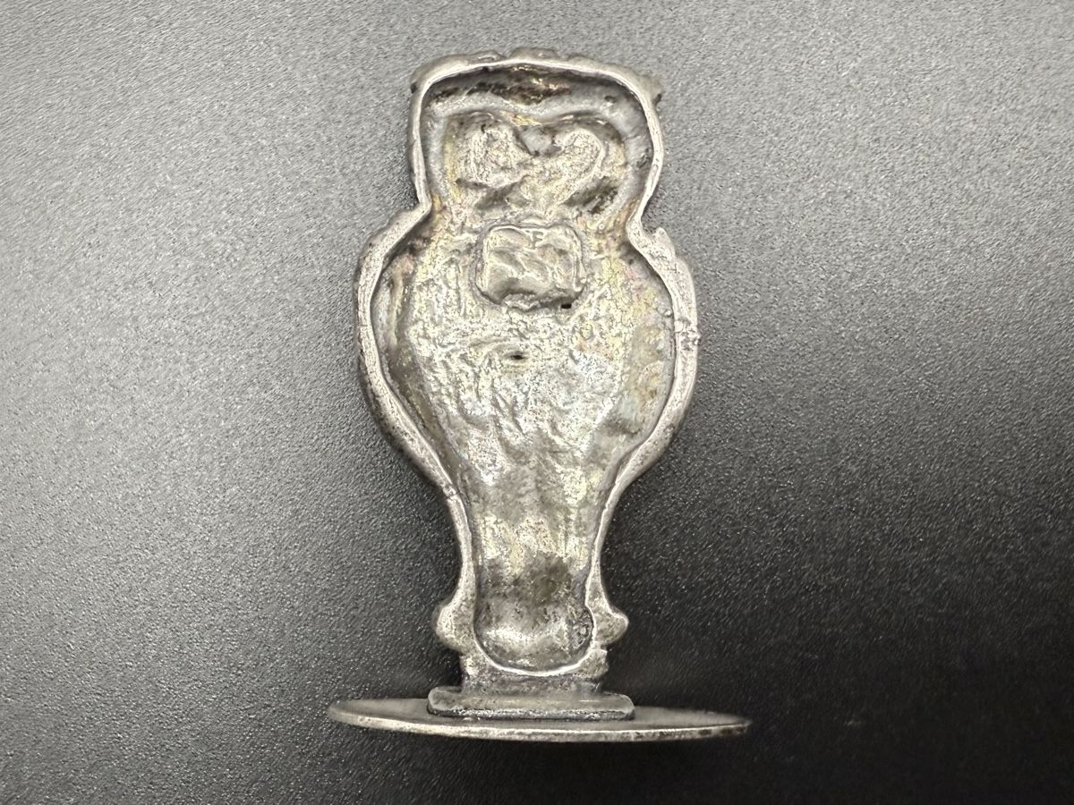 Statuette: Vintage Eule mit blauen Augen Metall – Usato da Lamone venduto da LaCantinaMagica 5