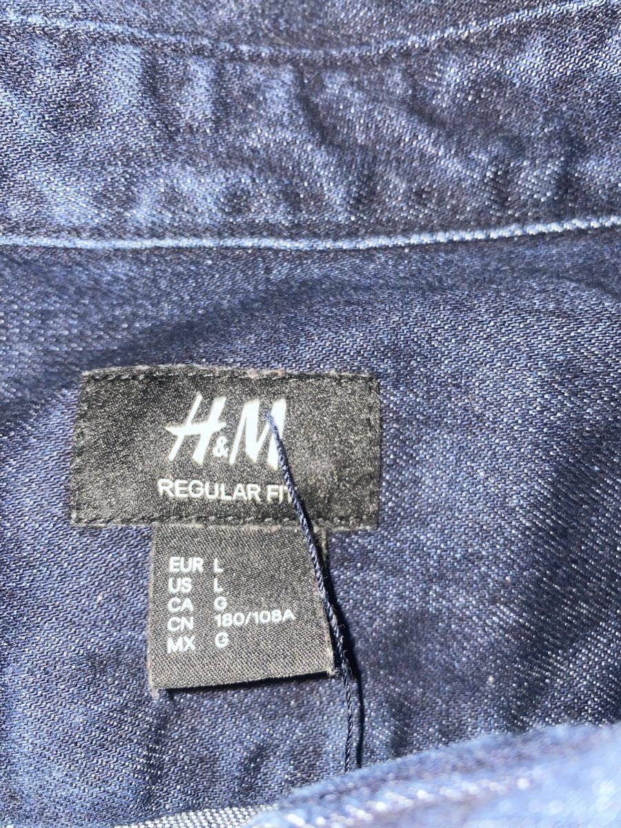 Giacche: H&M Jeanshemd Regular Fit Gr. L Dunkelblau – Usato da Ramsen venduto da _J4N4_01 1