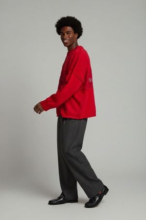 Cadilac Sports Wear Vintage Roter Strickpullover mit