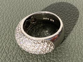 Toller Ring 925er Silber rhodiniert Gr. 57 mit Zirkonia