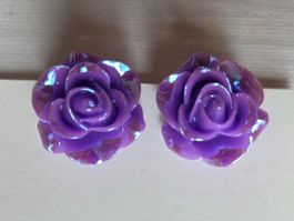 Rosen Ohrclips, Clip goldfarben Vintage Retro Stil Rose