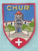 Vintage Badge Wappen CHUR ST. GALLER STICKEREI