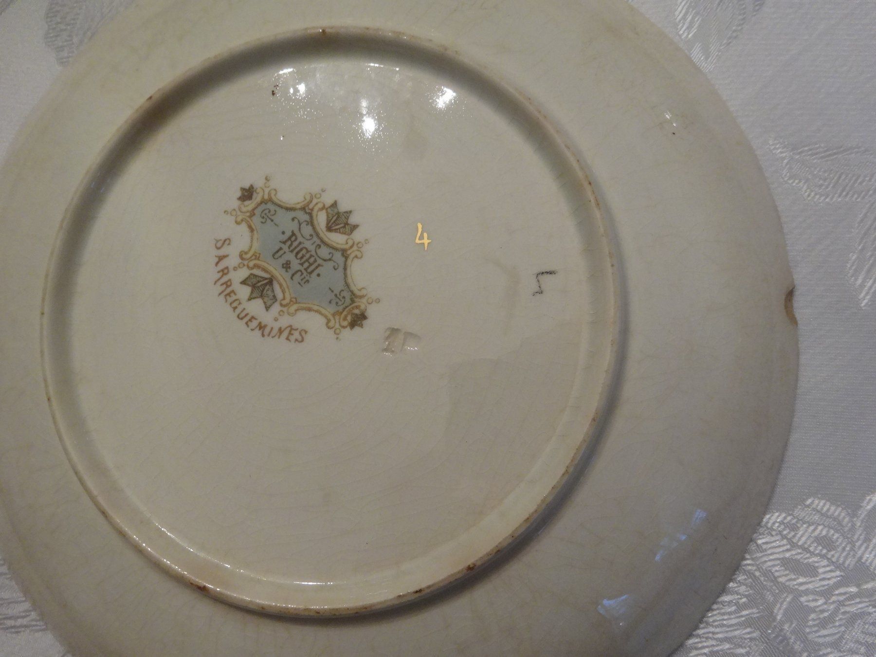 Teller: Assiette XIX e. Faïence de Sarreguemines – Gebraucht aus Biel/Bienne von milamila02 3