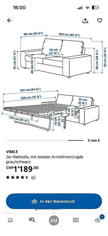 Ikea Divani: Ikea Vimle Schlafsofa – Usato da Spiegel b. Bern venduto da Pabasa 2