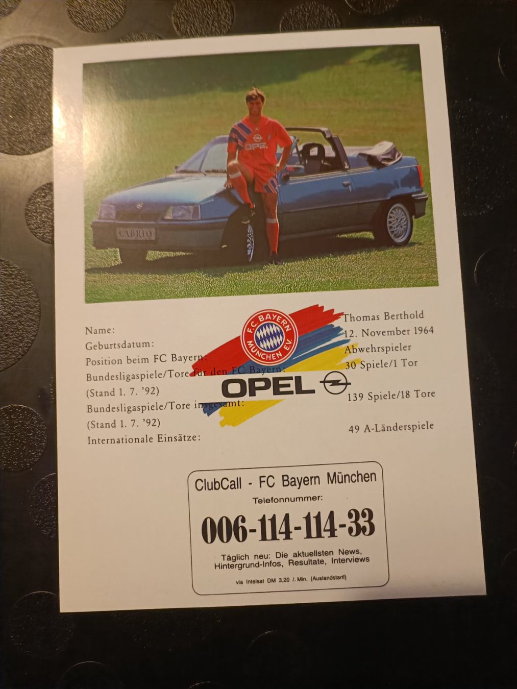 Autogramme: Thomas Berthold - Bayern München - handsignierte ⚽ – Gebraucht aus Menziken von Artographs 1