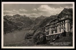 AK Seelisberg, Hotel Bellevue mit Urnersee