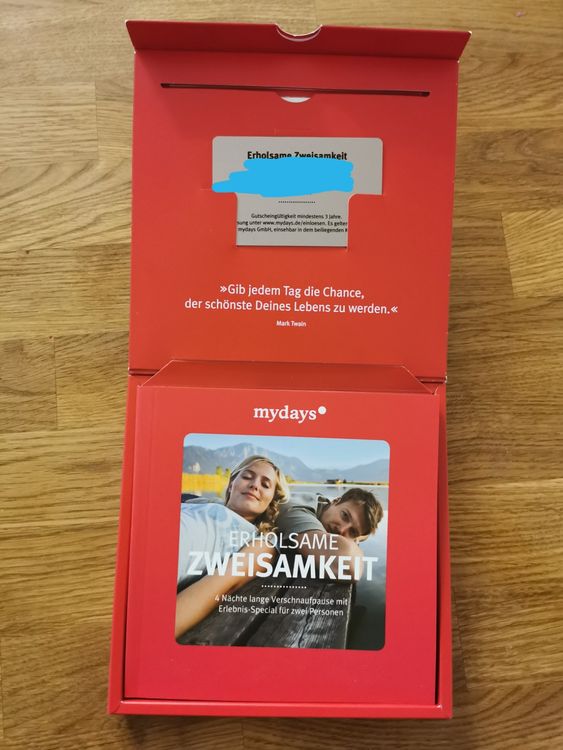 Mydays gutschein erholsame zweisammkeit kaufen auf ricardo