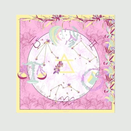 Marella Damen Seide Foulard rosa Luft Zeichen 88x88 cm