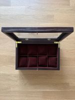 Uhrenbox für 8 Uhren - Dunkelbraun, Samt-Innenleben