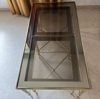 Maison Jansen style brass framed coffee tables