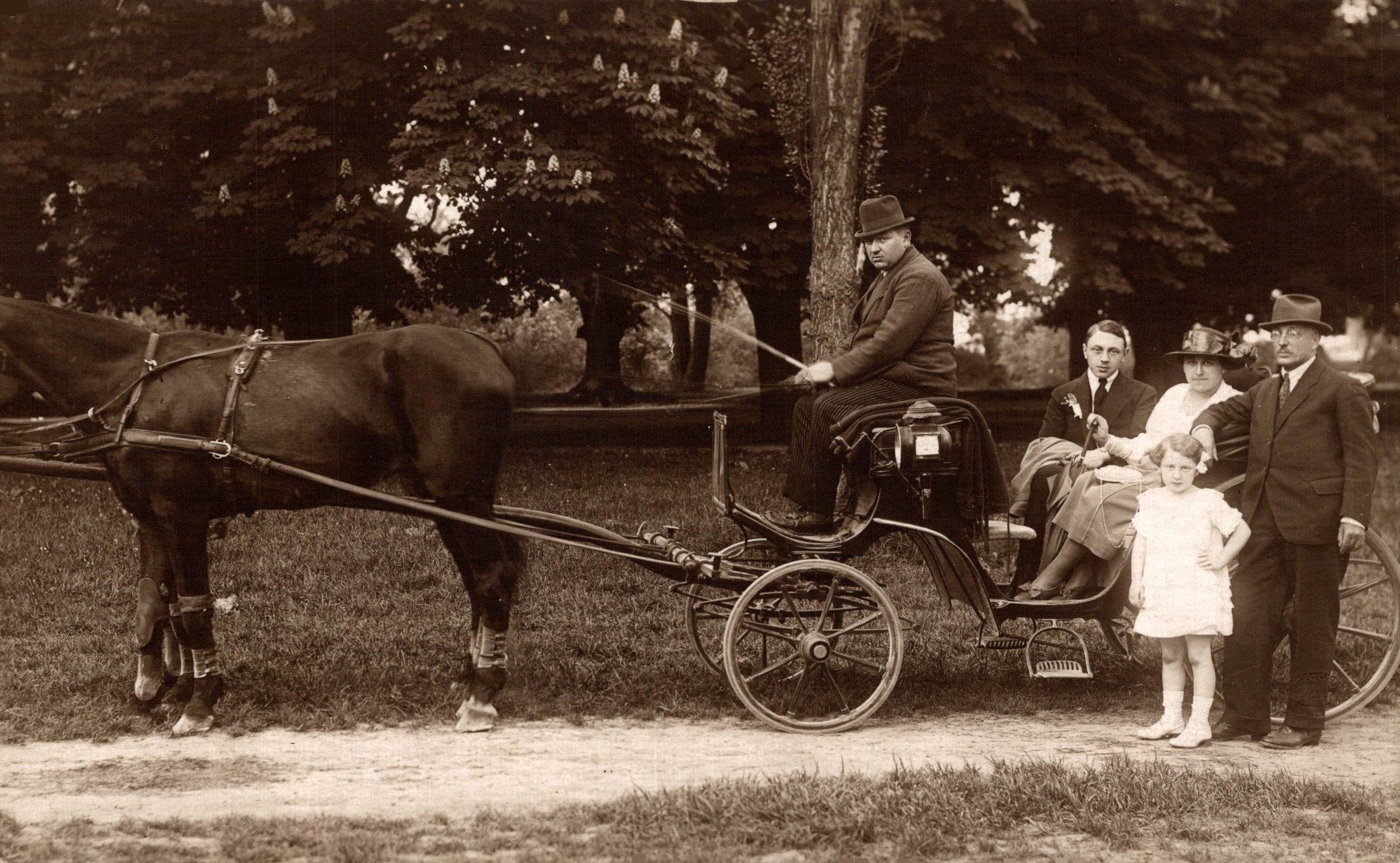 Cartoline postali: Familienbild vor Pferdekutsche – Usato da Bronschhofen venduto da Astore