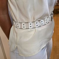 Vintage Gürtel Weiß mit Nieten Gr. 95