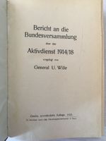 Bericht General Wille Aktivdienst 1. WK