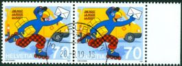 1997_913.1.01; Globi bei der Post; blauer Punkt im Fenster