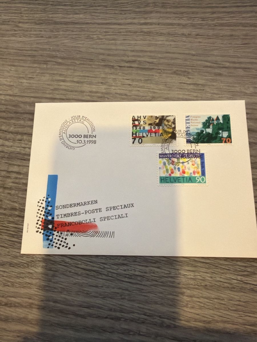 Alle Briefmarken: Original Briefcouvert mit Sondermarken, 3000 Bern, 1998. – Neu (gemäss Beschreibung) aus Tafers von Tschanz-Solutions