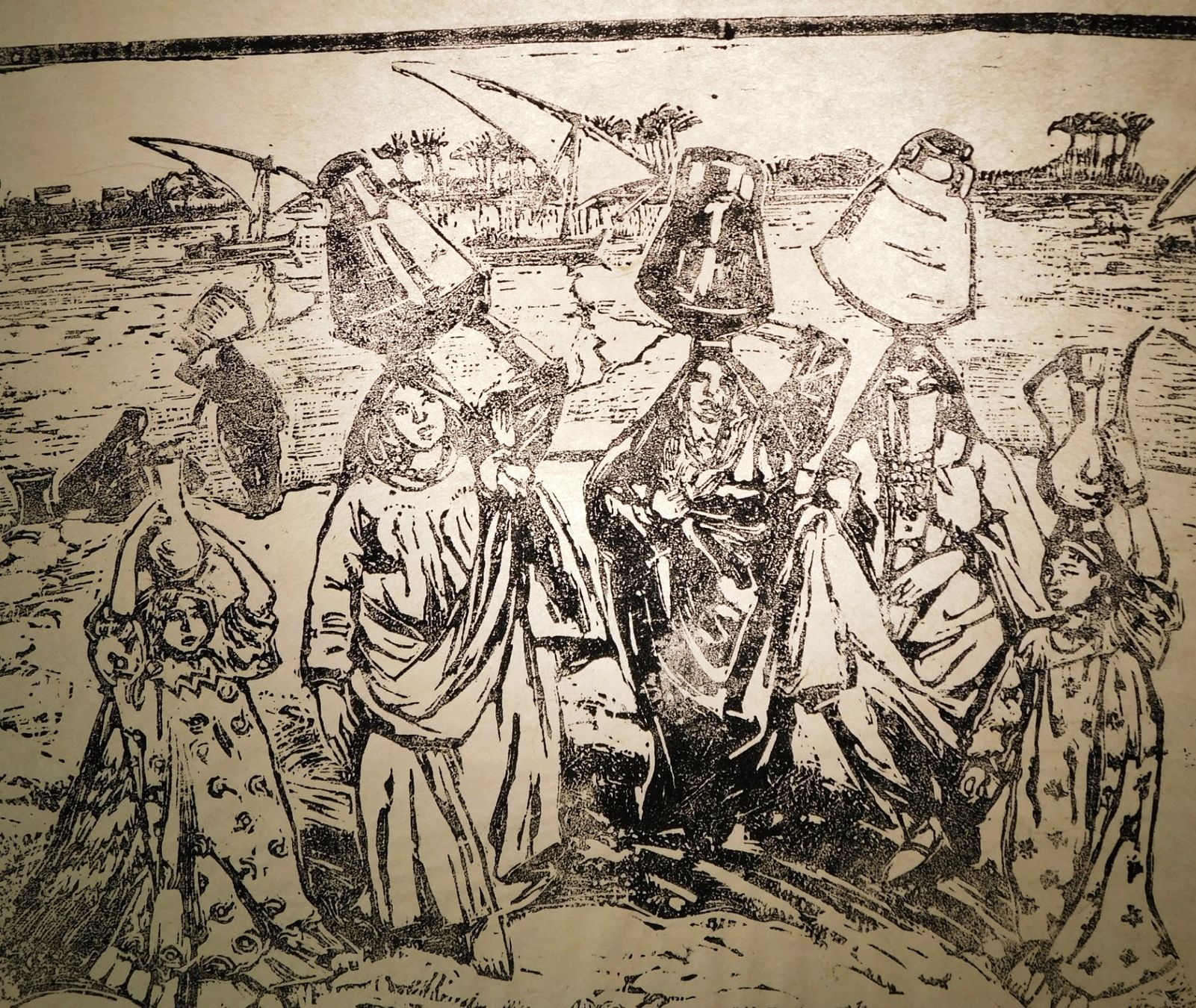 Grafica & Litografie: Margo Veillon: Original Linolschnitt handsigniert – Wassertr – Usato da Emmenbrücke venduto da Ulisse-22 5
