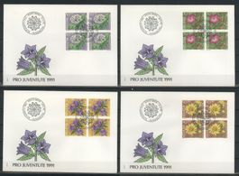1991, FDC, Pro Juventute, Viererblöcke