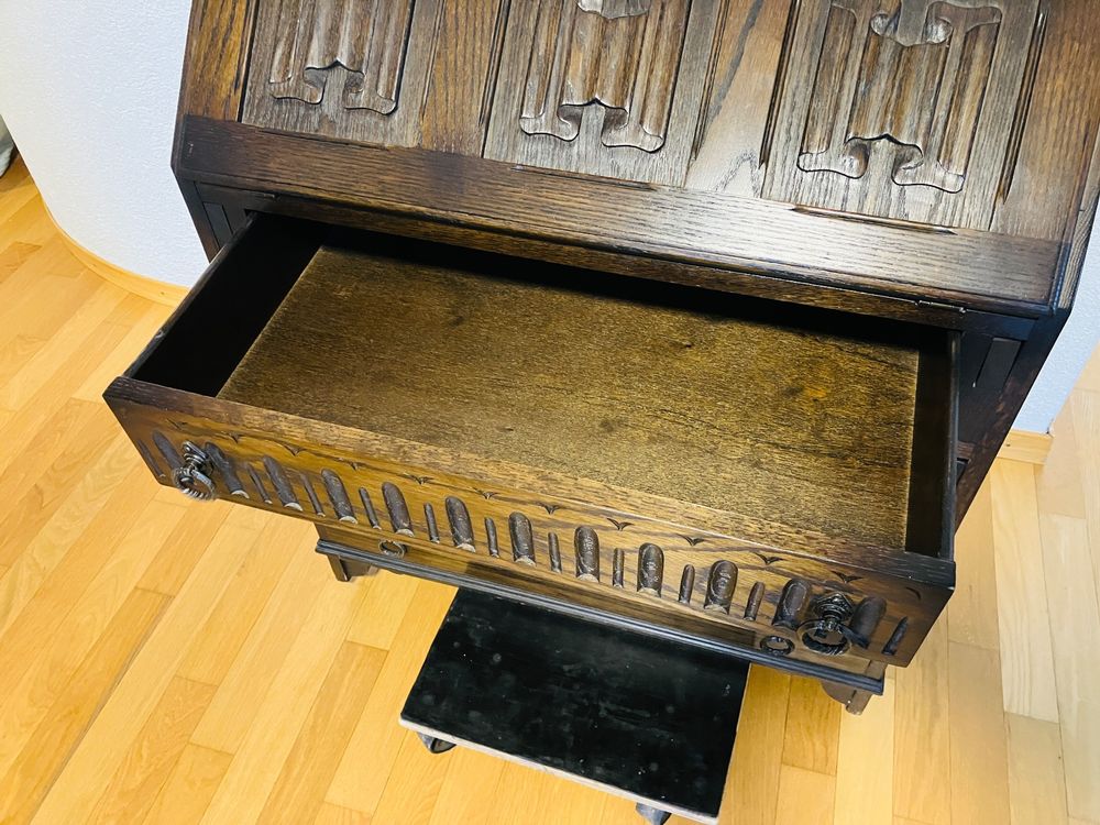 Kleiner Sekretär aus Nussbaumholz braun H92 x B76 x T41cm (Gebraucht ...