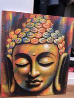 Wandbild Buddha Motiv bunt strukturiert guter Zustand