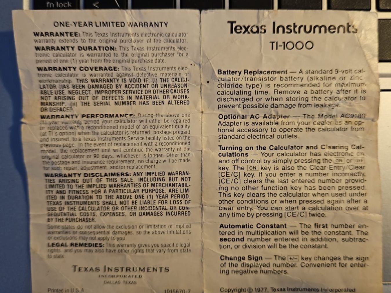 Texas Instruments Calcolatrici tascabili: Rarer Texas Instruments TI 1000 rare full working helle LED – Usato da Mauren TG venduto da nochbilligerjakob 3