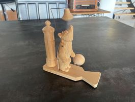 Figurine Animée Ours Ruche de Miel en Bois Sculpter