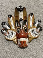 Wandmaske Sri Lanka Holz handgeschnitzt bemalt gebraucht