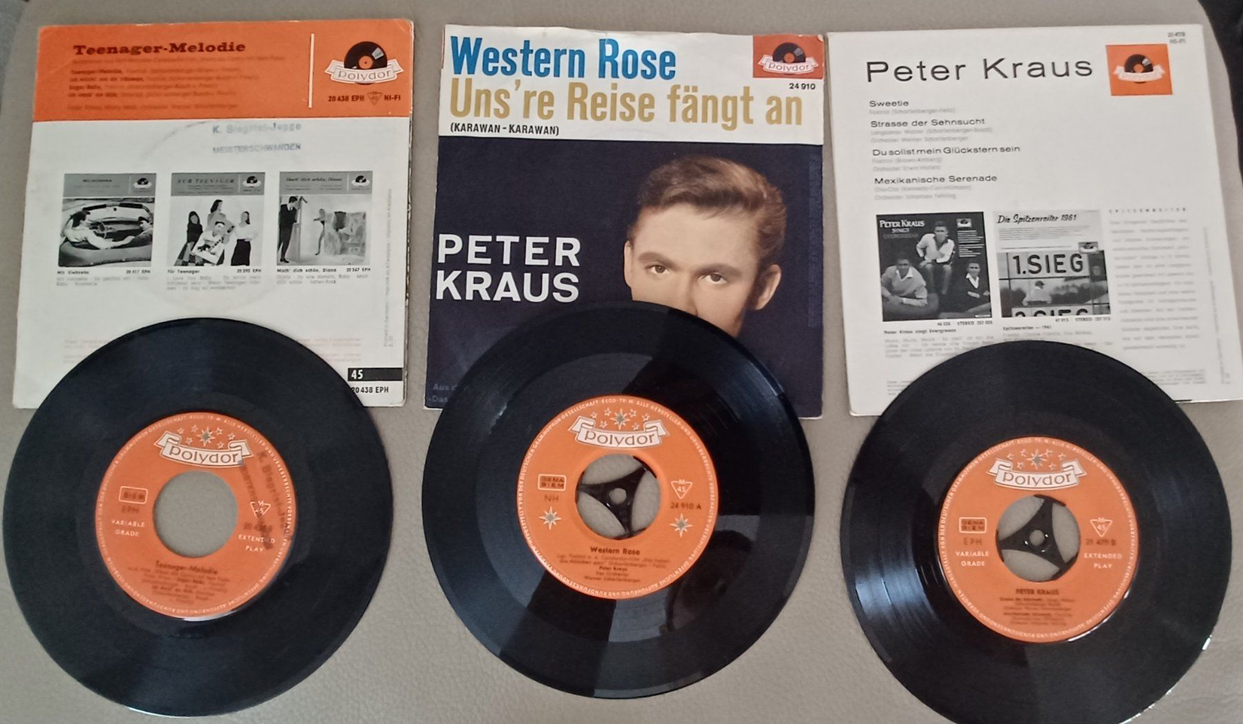 Dischi in vinile: 10 x 7" Single, Peter Kraus, Pop Rock DE – Usato da Hägendorf venduto da Plattenhardt 1