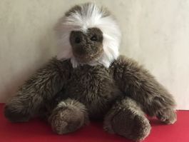 Affe Plüschtier Bartaffe sitzend 28 cm WIE NEU