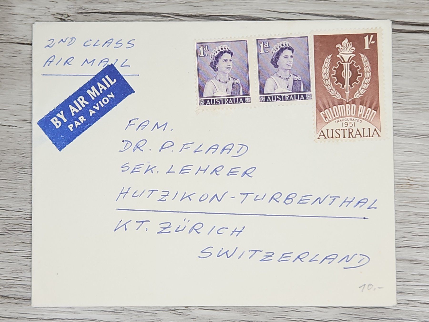 Alle Briefmarken: CL06 Enveloppe + Timbre Australie 1951 – Gebraucht aus Cousset von Patrick_Collections