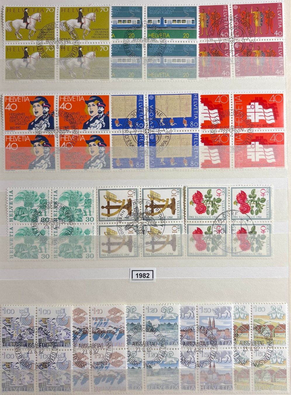 Tutti i francobolli: Timbres suisses 1982 Par 4 – Usato da Lausanne venduto da Cabessa 1